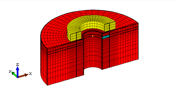 図2-2.空気メッシュを非表示にした解析対象のみのメッシュ割図